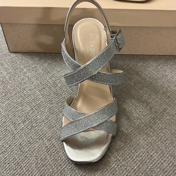 Paradox London Silver Glitter Heels - Picture 2 of 3